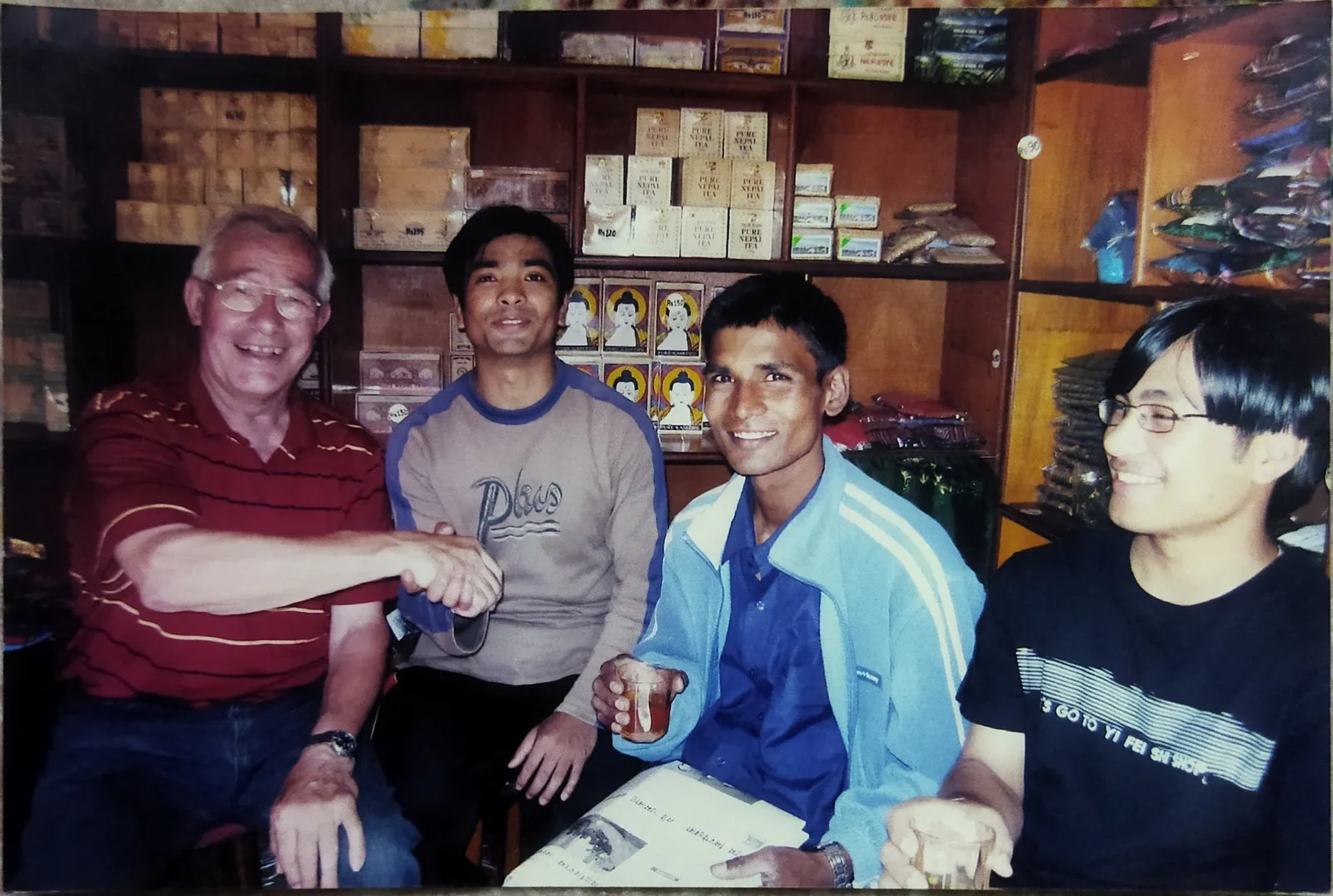 Visitors at the Patan Tea shop