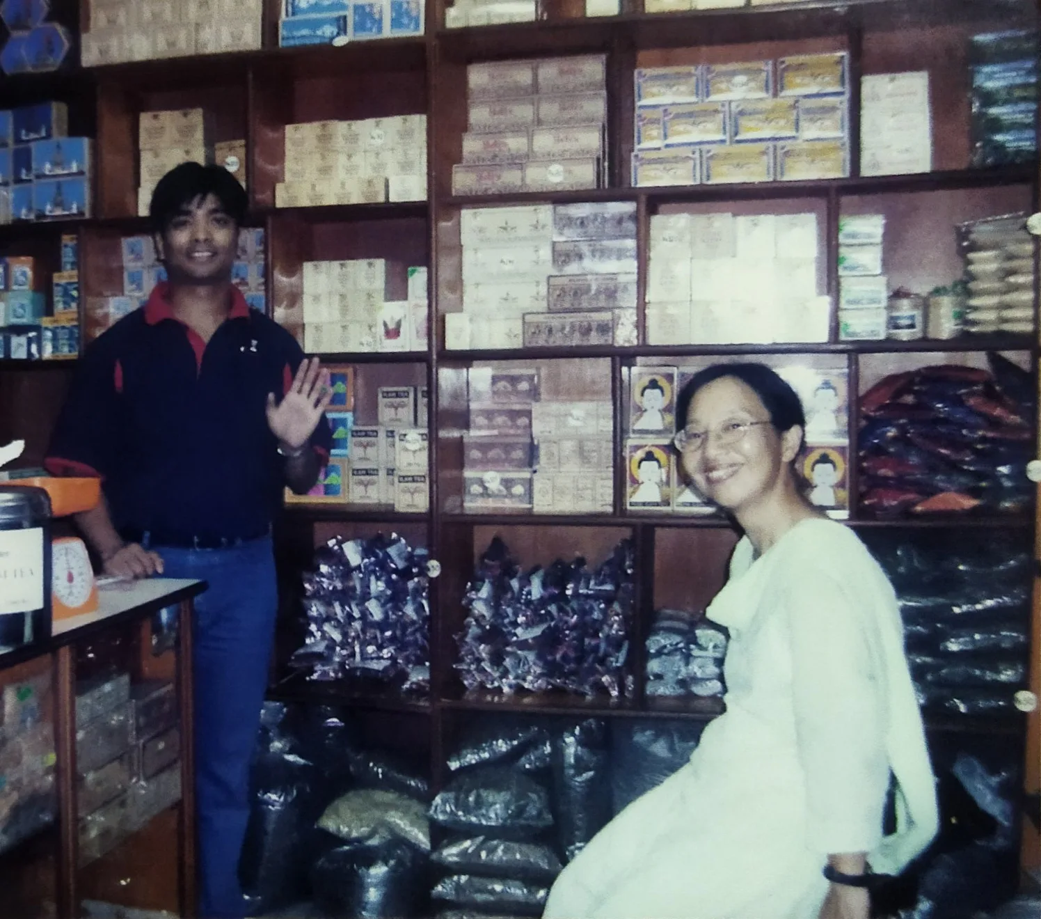 Visitors at the Patan Tea shop